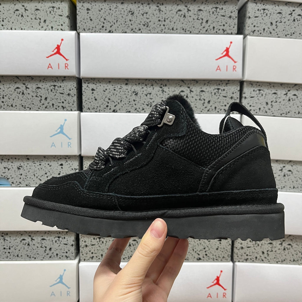 UGG Black Low-Top Sneakers with Oversized Patterned Laces
