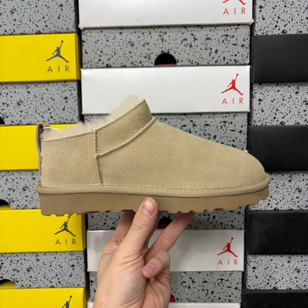 UGG Sand Low-Cut Mini Slip-On Shoes with Plush Lining