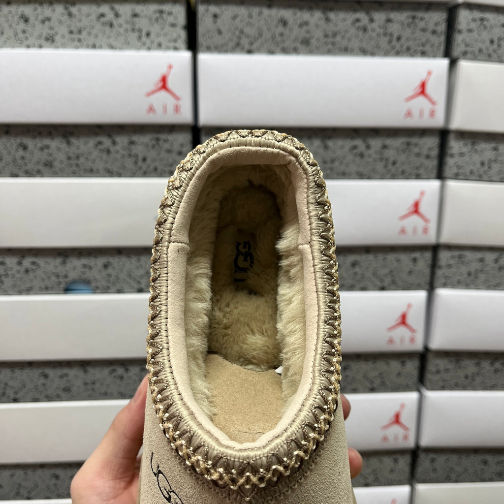 UGG Mustard Seed Slip-On Slippers with Braided Trim