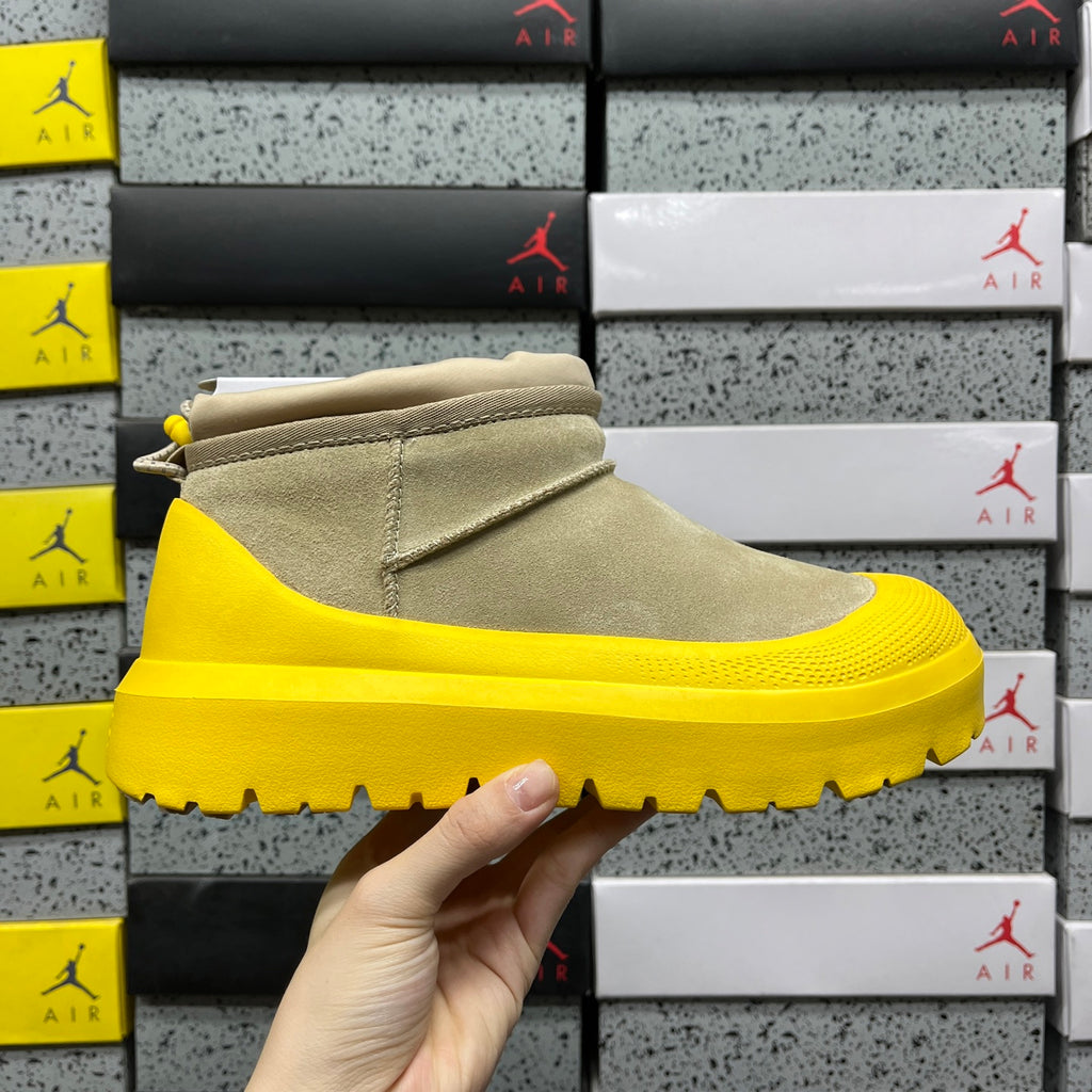 UGG Tasman Sand & Yellow Chunky Sole Ankle Boots