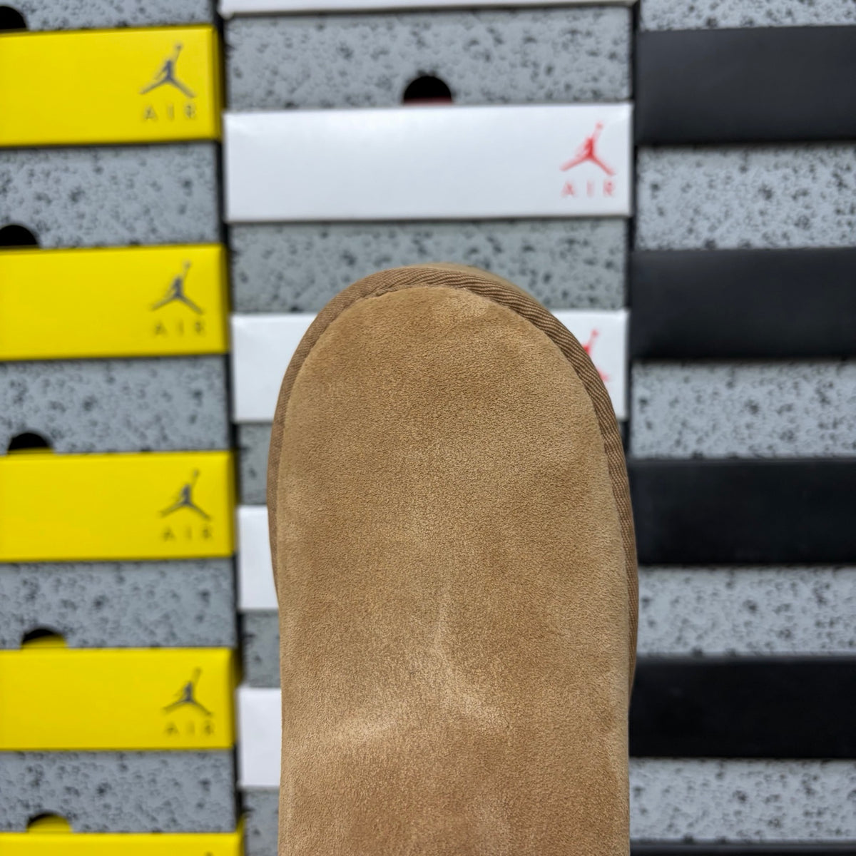 UGG Chestnut Brown Platform Ankle Boots with Orange Pull Tab