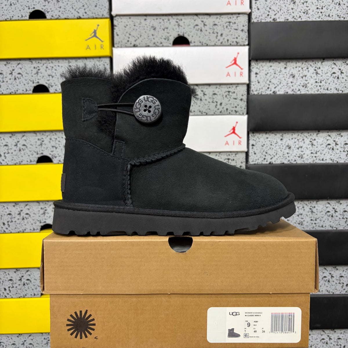 UGG Black Button Winter Boots