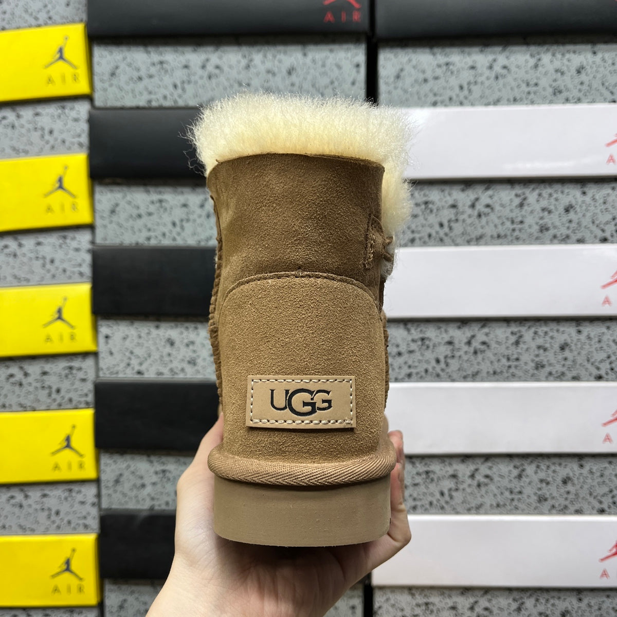 UGG Chestnut Mini Bailey Button II Ankle Boots