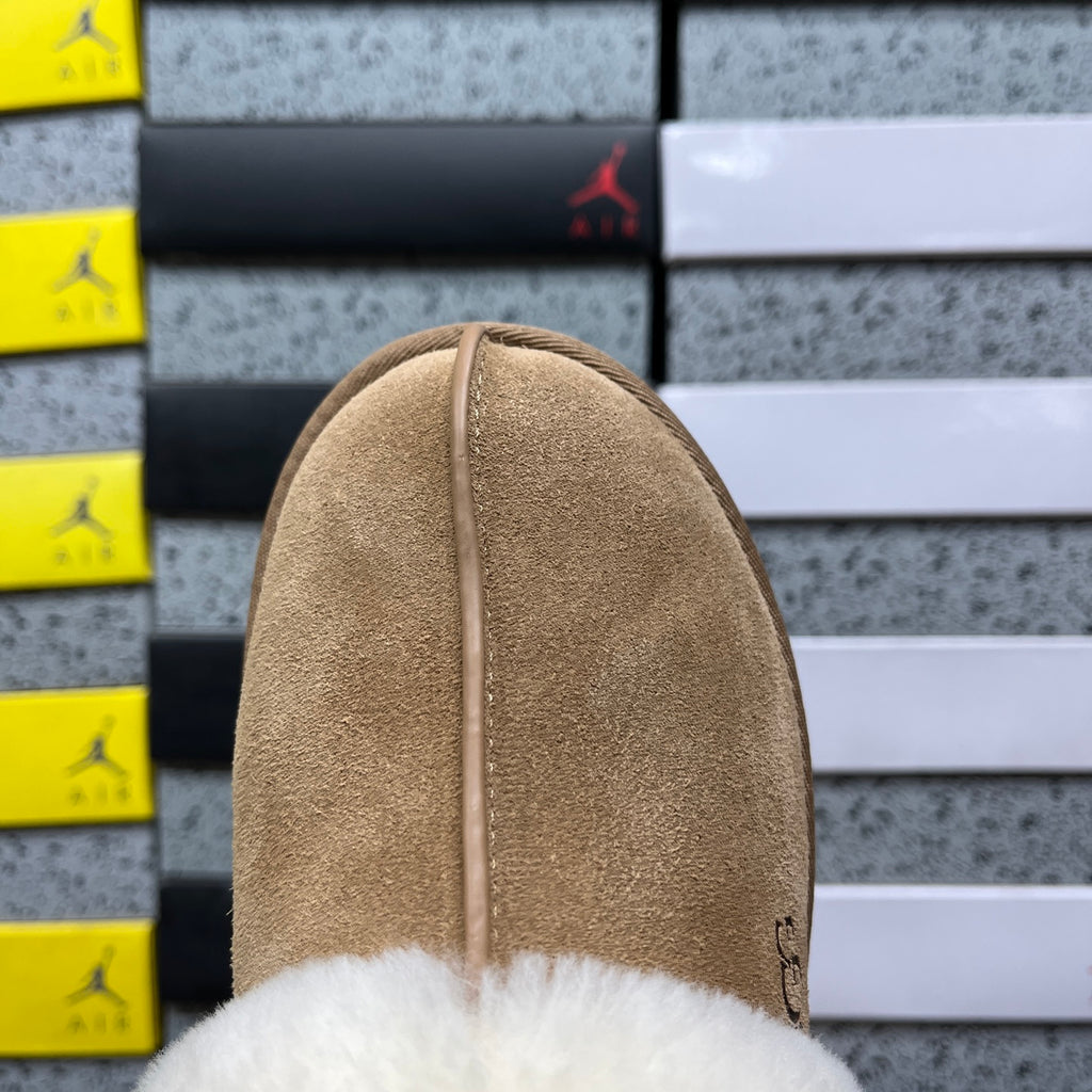 UGG Chestnut Platform Slippers with Plush Trim