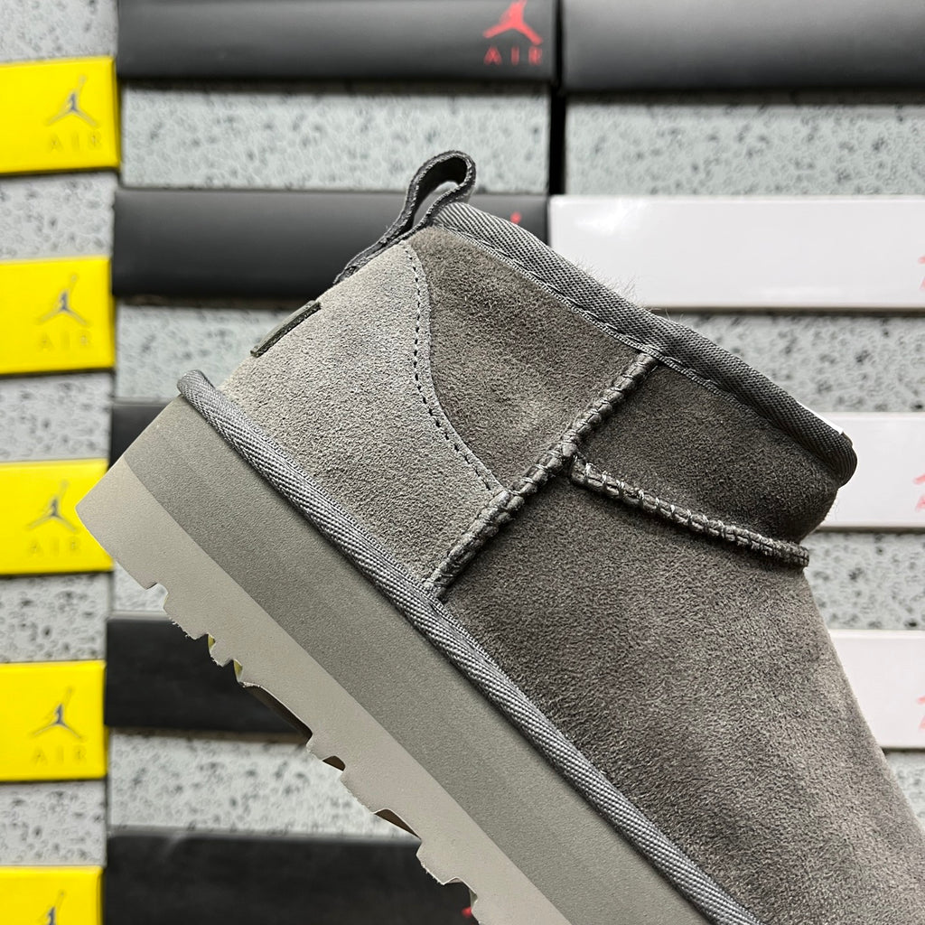 UGG Gray Ultra Mini Platform Ankle Boots