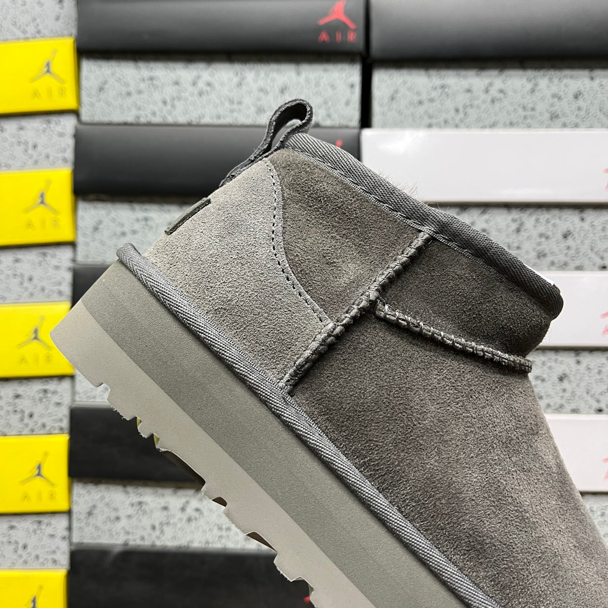 UGG Gray Ultra Mini Platform Ankle Boots