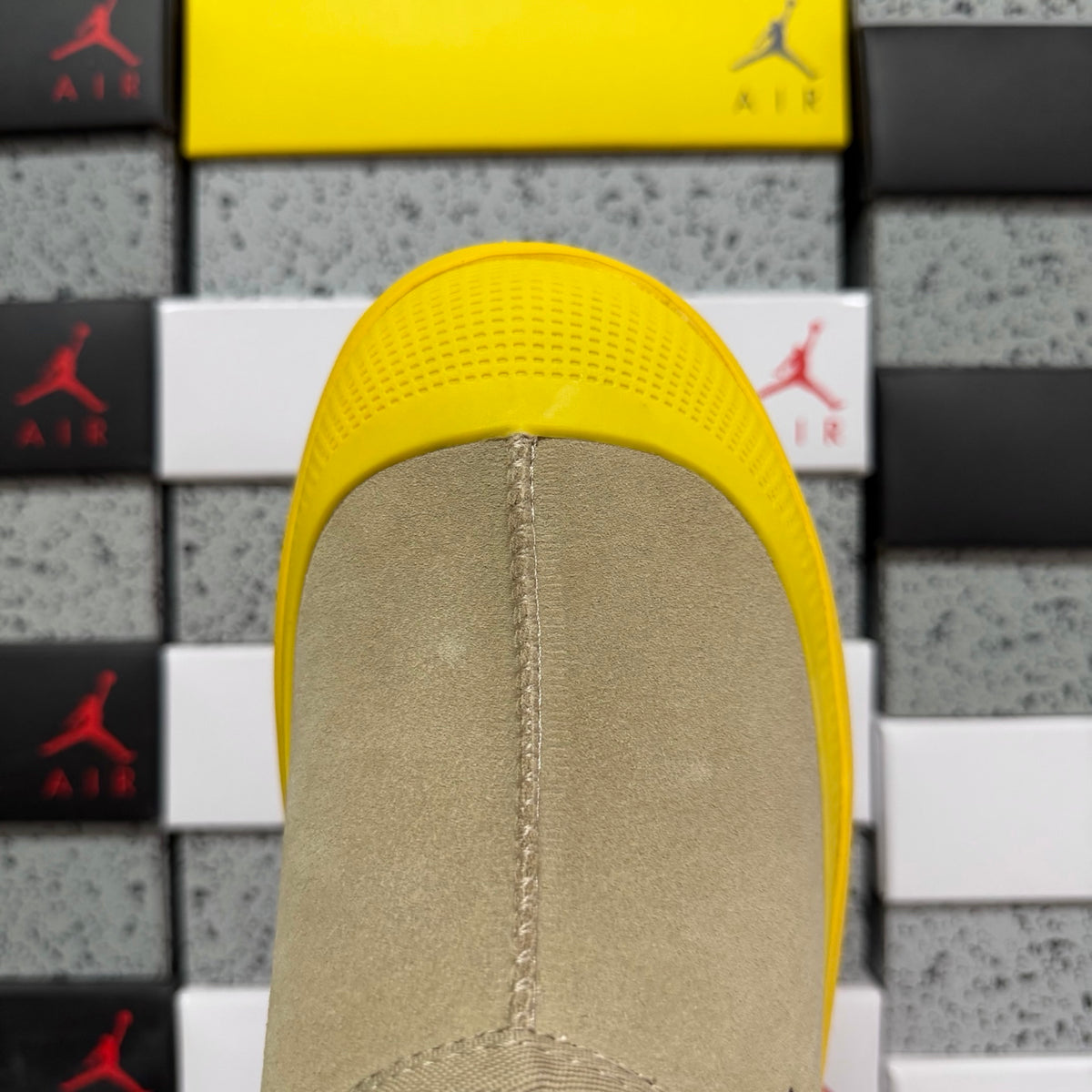 UGG Sand Slip-On Shoes with Bright Yellow Chunky Lug Sole