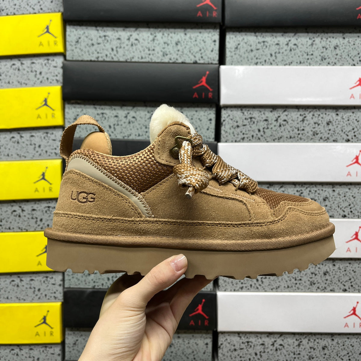 UGG Lowmel Chestnut Chunky Lace-Up Sneakers
