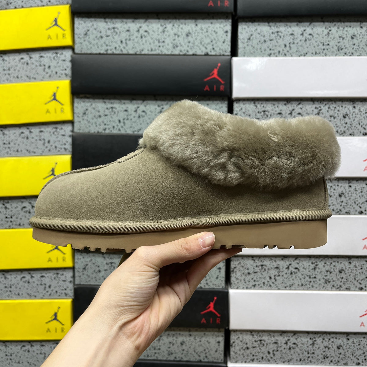 UGG Antelope Brown Slip-On Ankle Shoes with Plush Collar