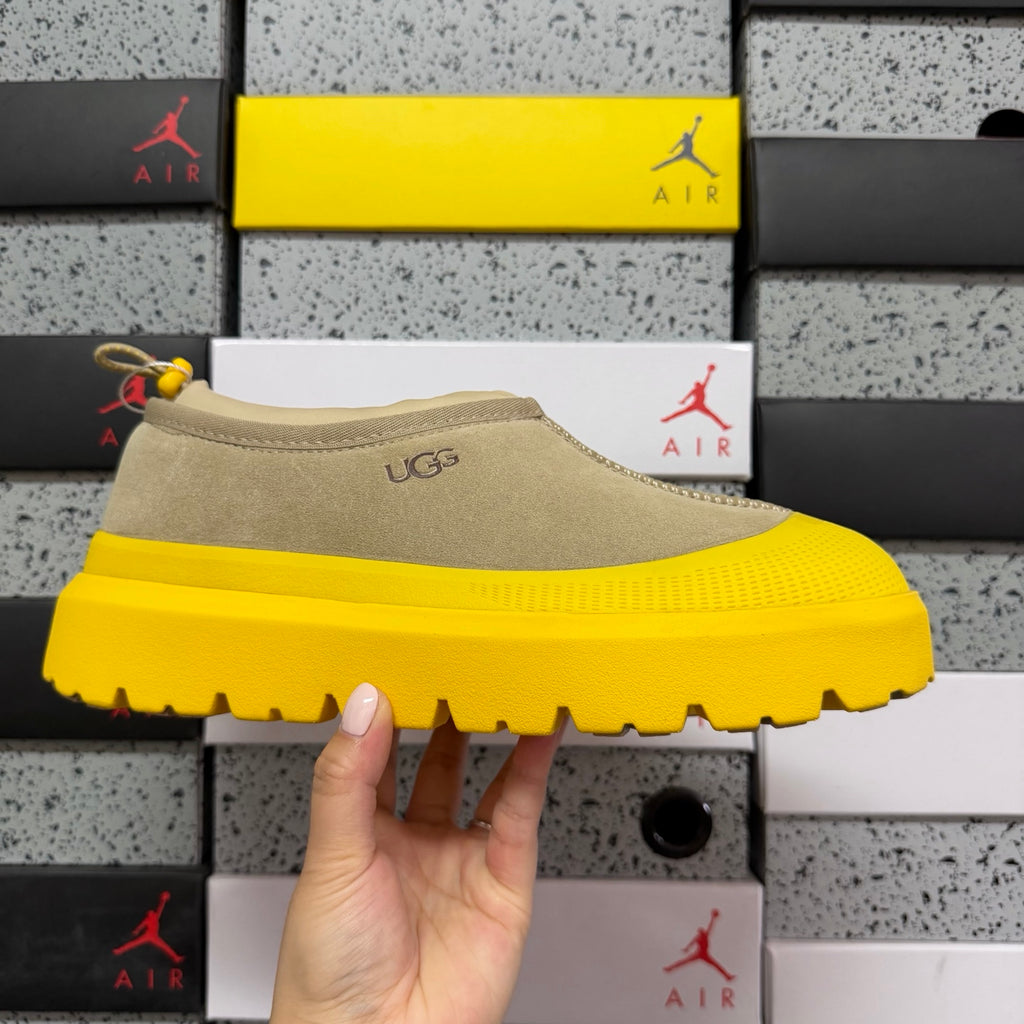 UGG Sand Slip-On Shoes with Bright Yellow Chunky Lug Sole