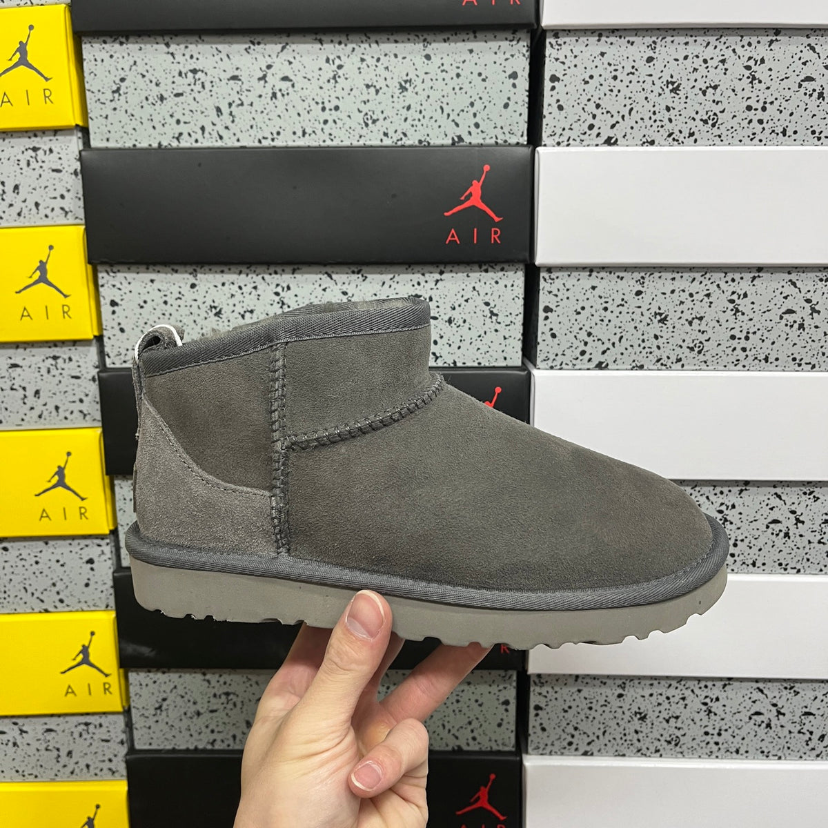 UGG Gray Ultra Mini Ankle Boots