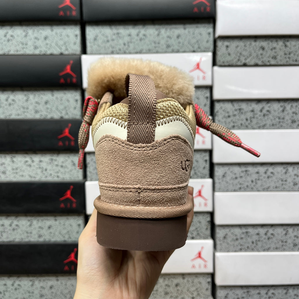 UGG Lowmel Brown & Pink Chunky Lace-Up Sneakers