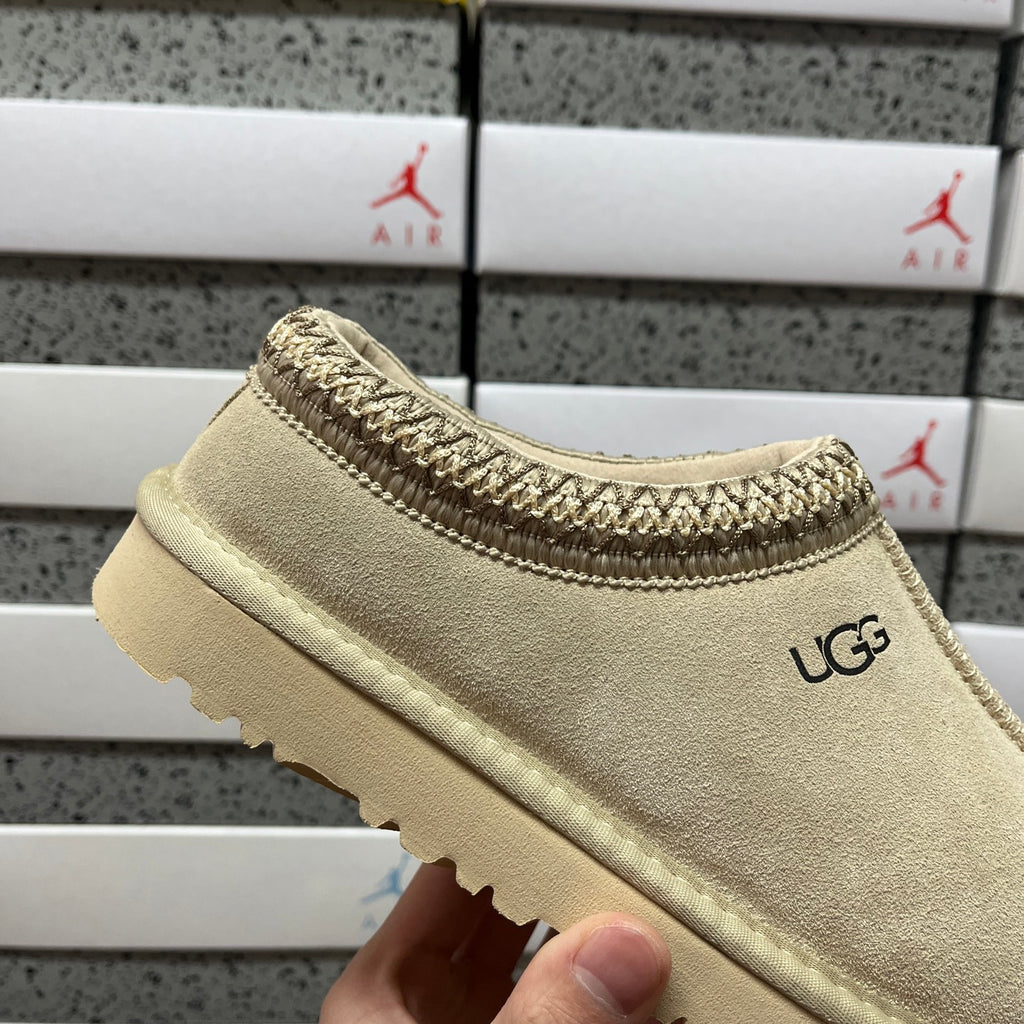 UGG Mustard Seed Slip-On Slippers with Braided Trim
