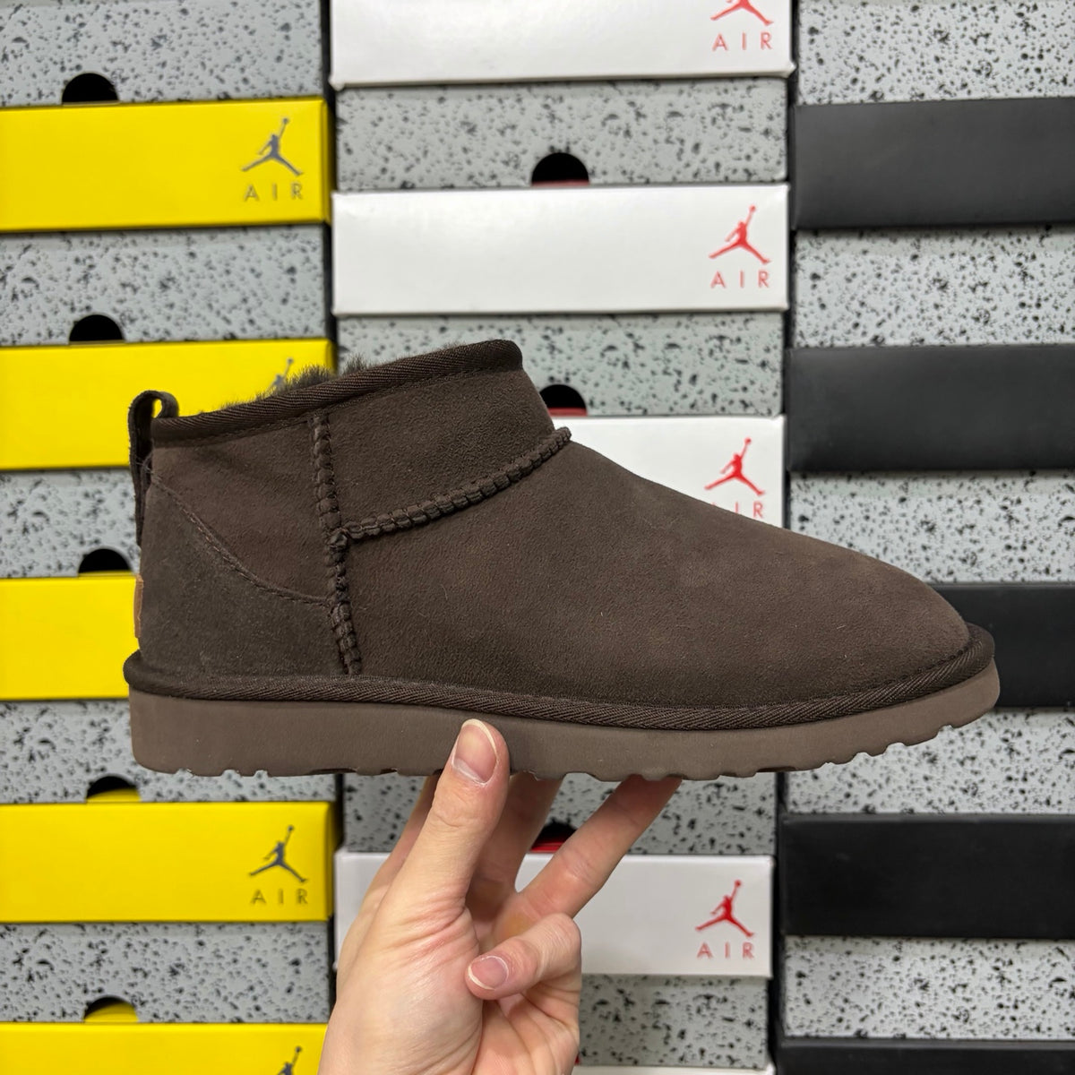 UGG Chocolate Brown Ultra Mini Ankle Boots with Plush Lining