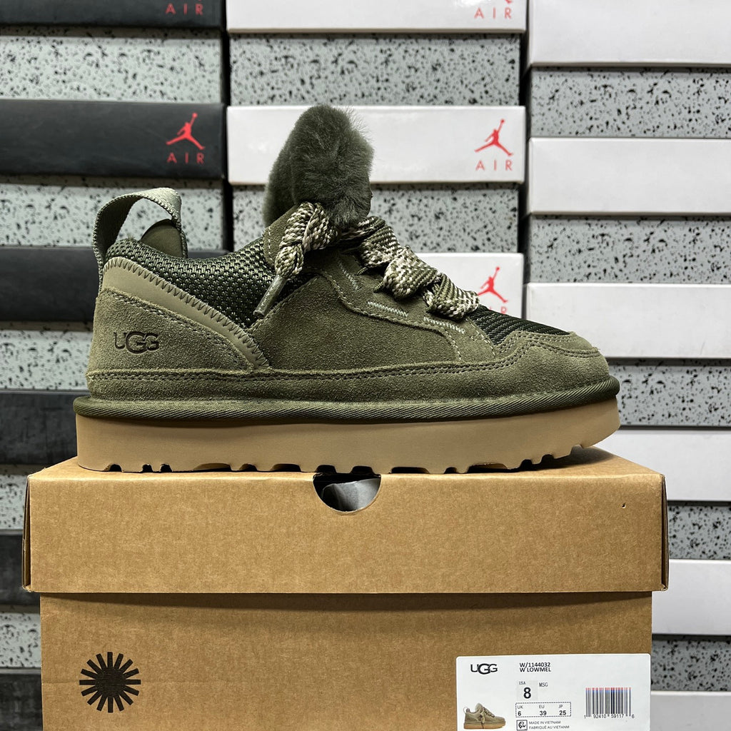 UGG Lowmel Moss Green Chunky Lace-Up Sneakers