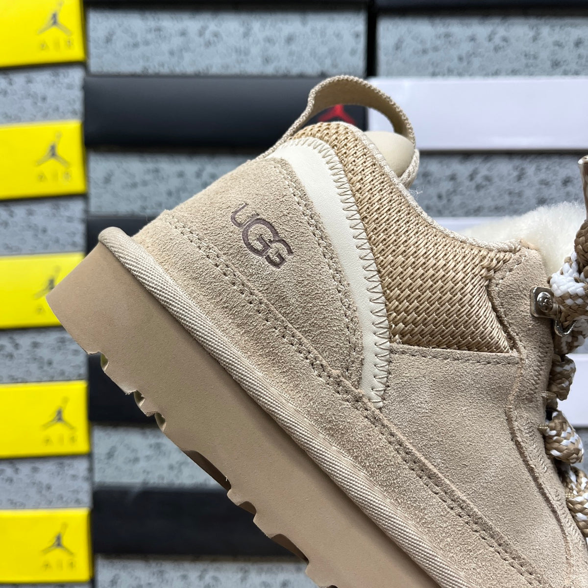UGG Lowmel Sand Chunky Lace-Up Sneakers