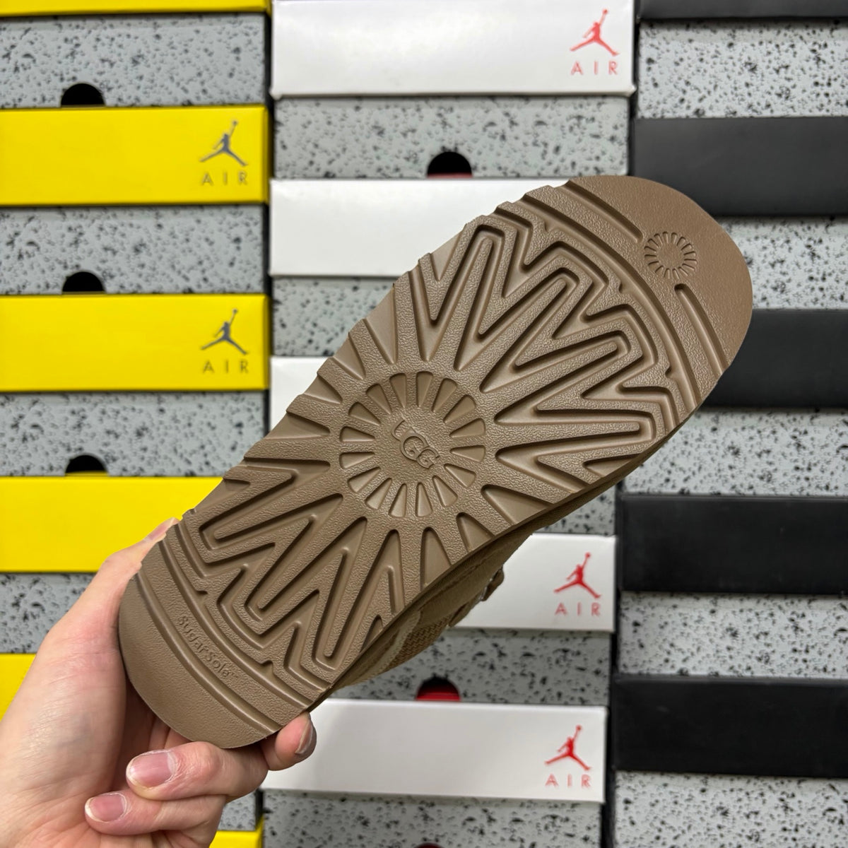 UGG Sand Low-Top Sneakers with Oversized Patterned Laces