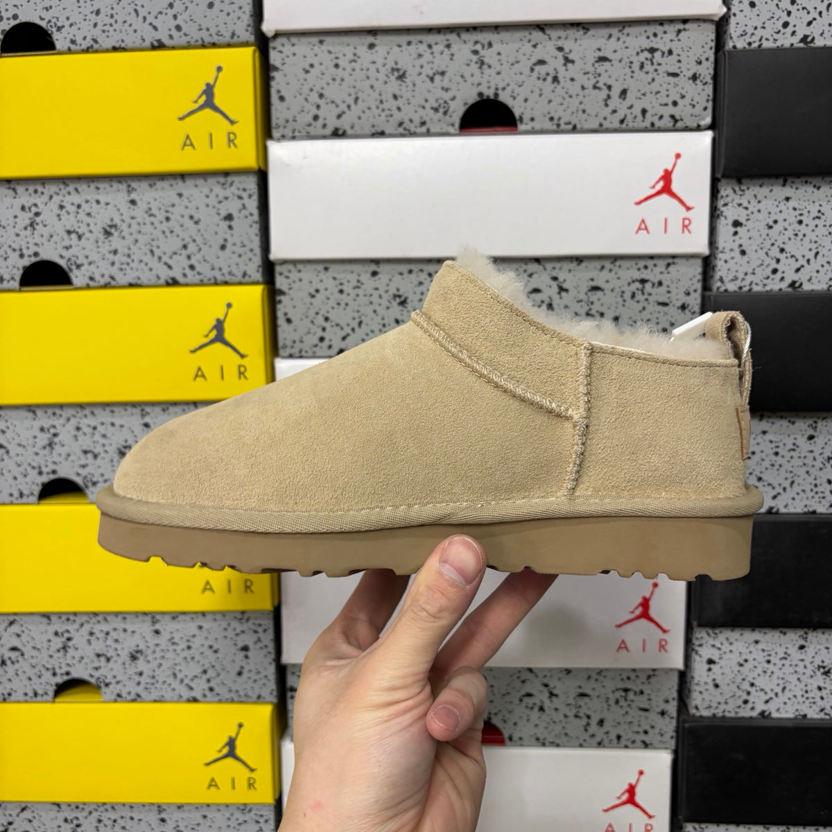 UGG Sand Low-Cut Mini Slip-On Shoes with Plush Lining