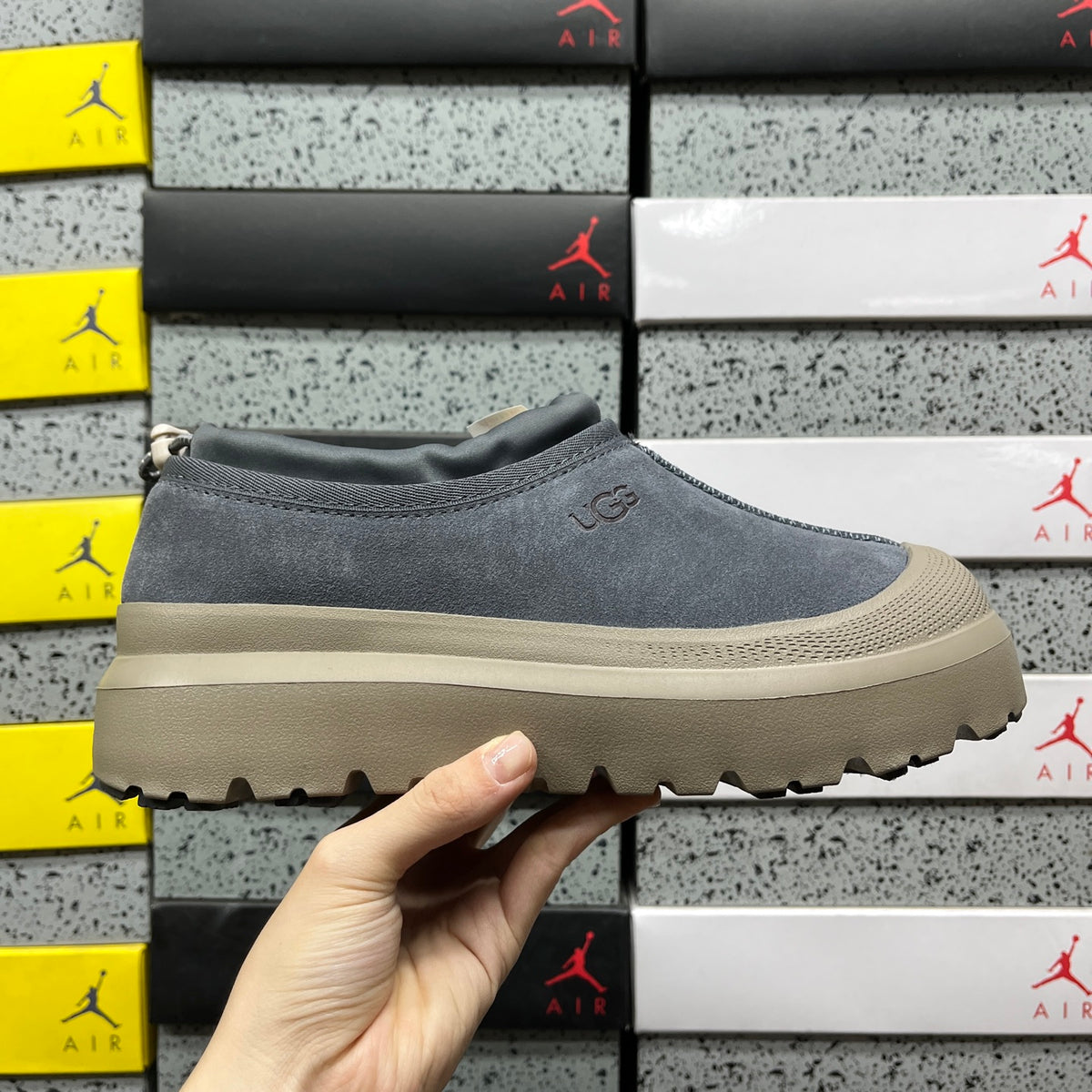 UGG Asphalt Gray Drawstring Slip-On Shoes with Chunky Sole