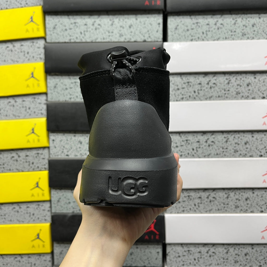 UGG Black Neumel Lace-Up Chunky Sole Ankle Boots