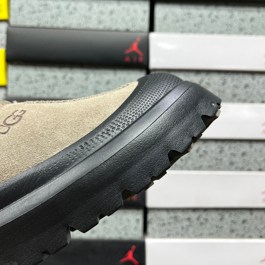 UGG Mist Gray Drawstring Slip-On Shoes with Black Chunky Sole