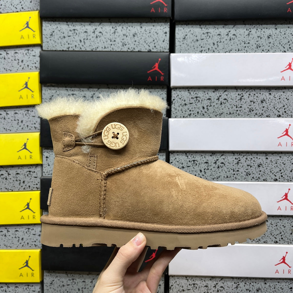 UGG Chestnut Mini Bailey Button II Ankle Boots