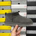 UGG Gray Ultra Mini Ankle Boots with Plush Lining