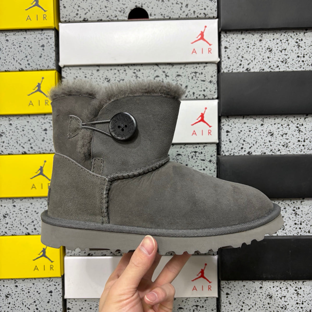 UGG Gray Button Winter Boots
