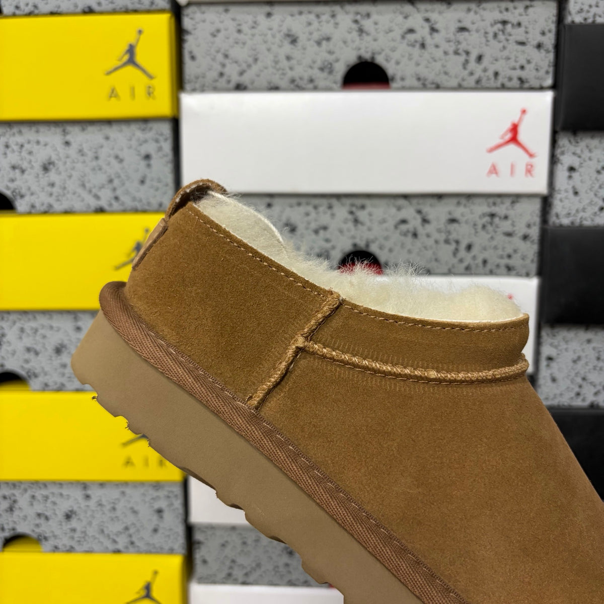 UGG Chestnut Low-Cut Mini Slip-On Shoes with Plush Lining