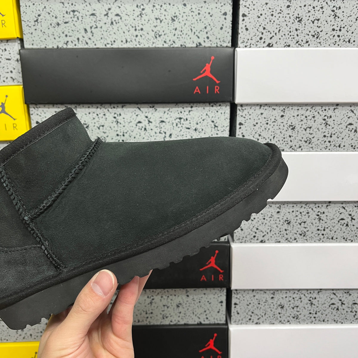 UGG Black Ultra Mini Ankle Boots with Plush Lining