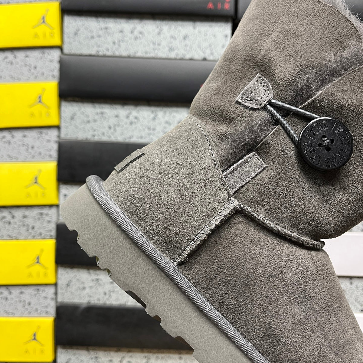 UGG Gray Bailey Button II Winter Boots