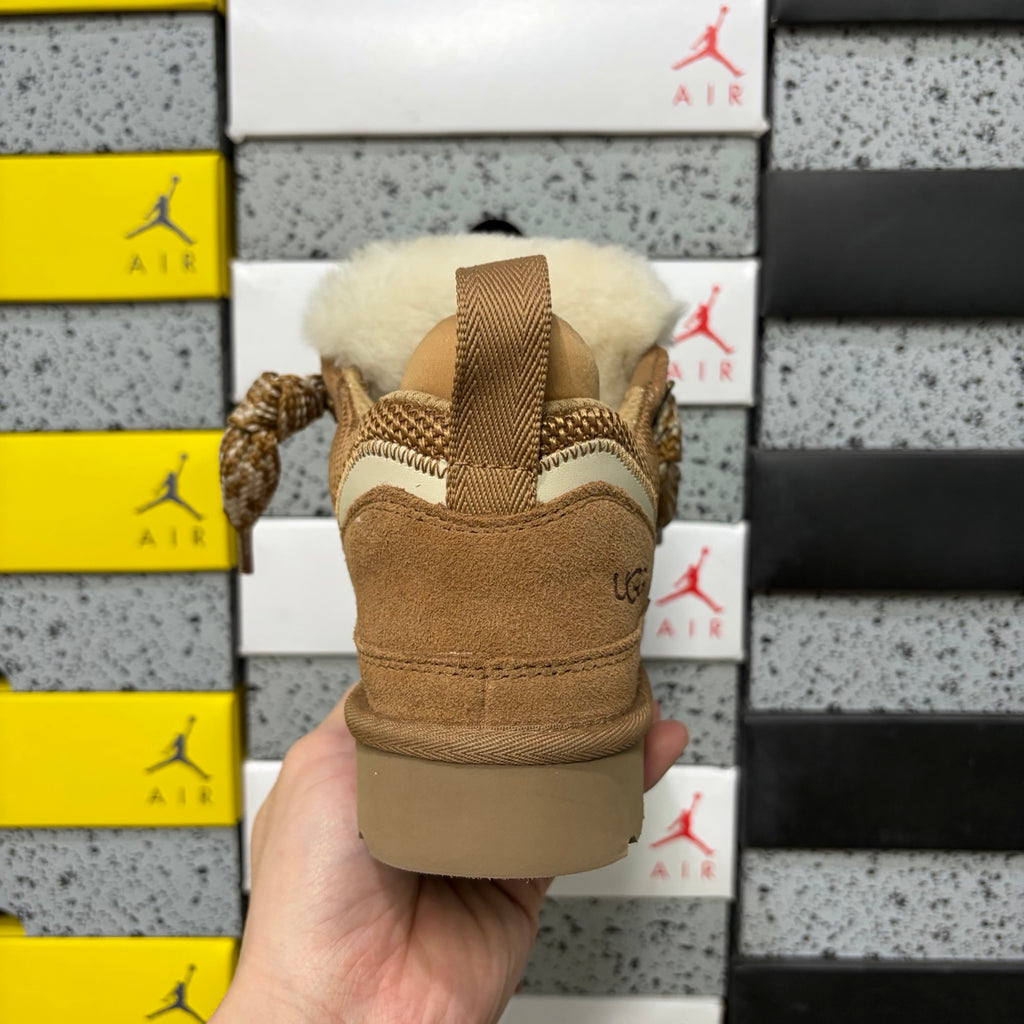 UGG Chestnut Low-Top Sneakers with Oversized Patterned Laces