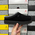 UGG Black Slip-On Slippers with Contrast Braided Trim