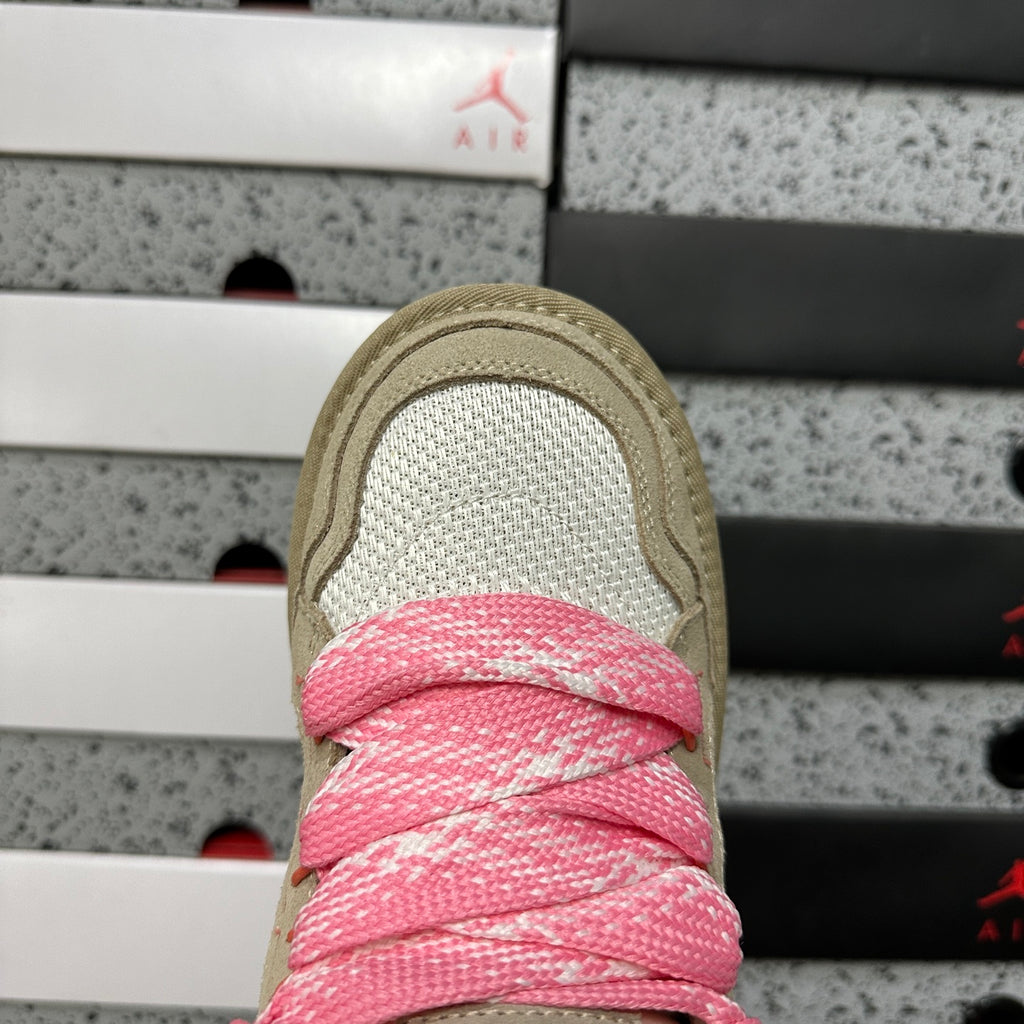 UGG Cream & Pink Low-Top Sneakers with Oversized Laces