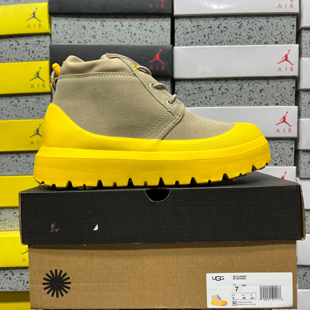 UGG Neumel Sand & Yellow Chunky Sole Lace-Up Boots