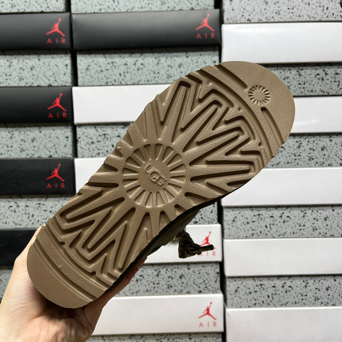 UGG Lowmel Moss Green Chunky Lace-Up Sneakers