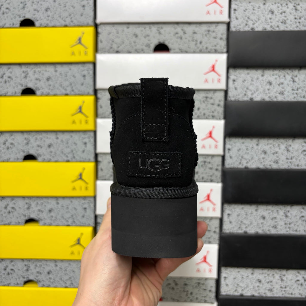 UGG Black Platform Ankle Boots – 5 cm Sole
