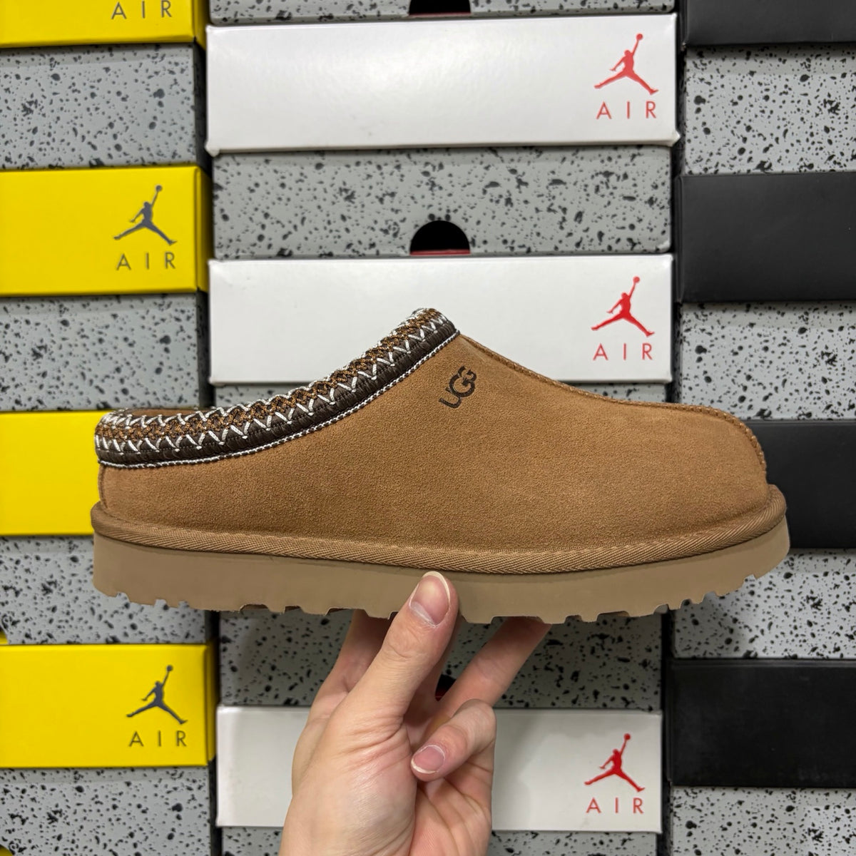 UGG Chestnut Slip-On Slippers with Contrast Braided Trim