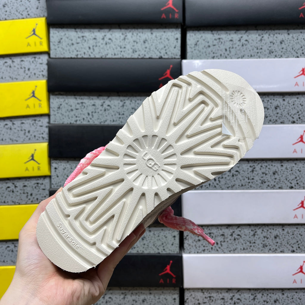 UGG Lowmel White & Pink Chunky Lace-Up Sneakers