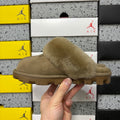 UGG Antelope Brown Open-Back Slippers with Plush Collar