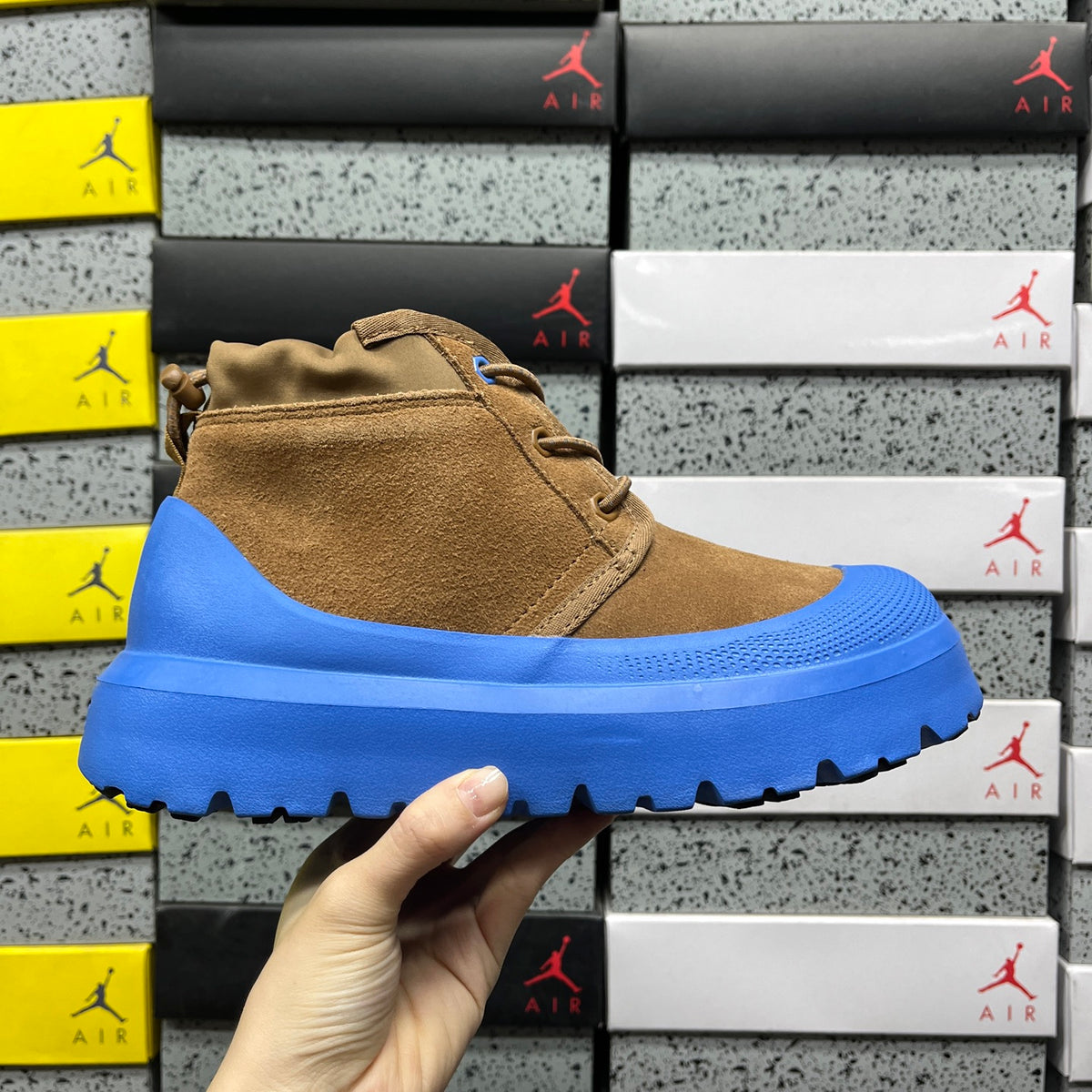 UGG Neumel Chestnut & Blue Chunky Sole Lace-Up Boots