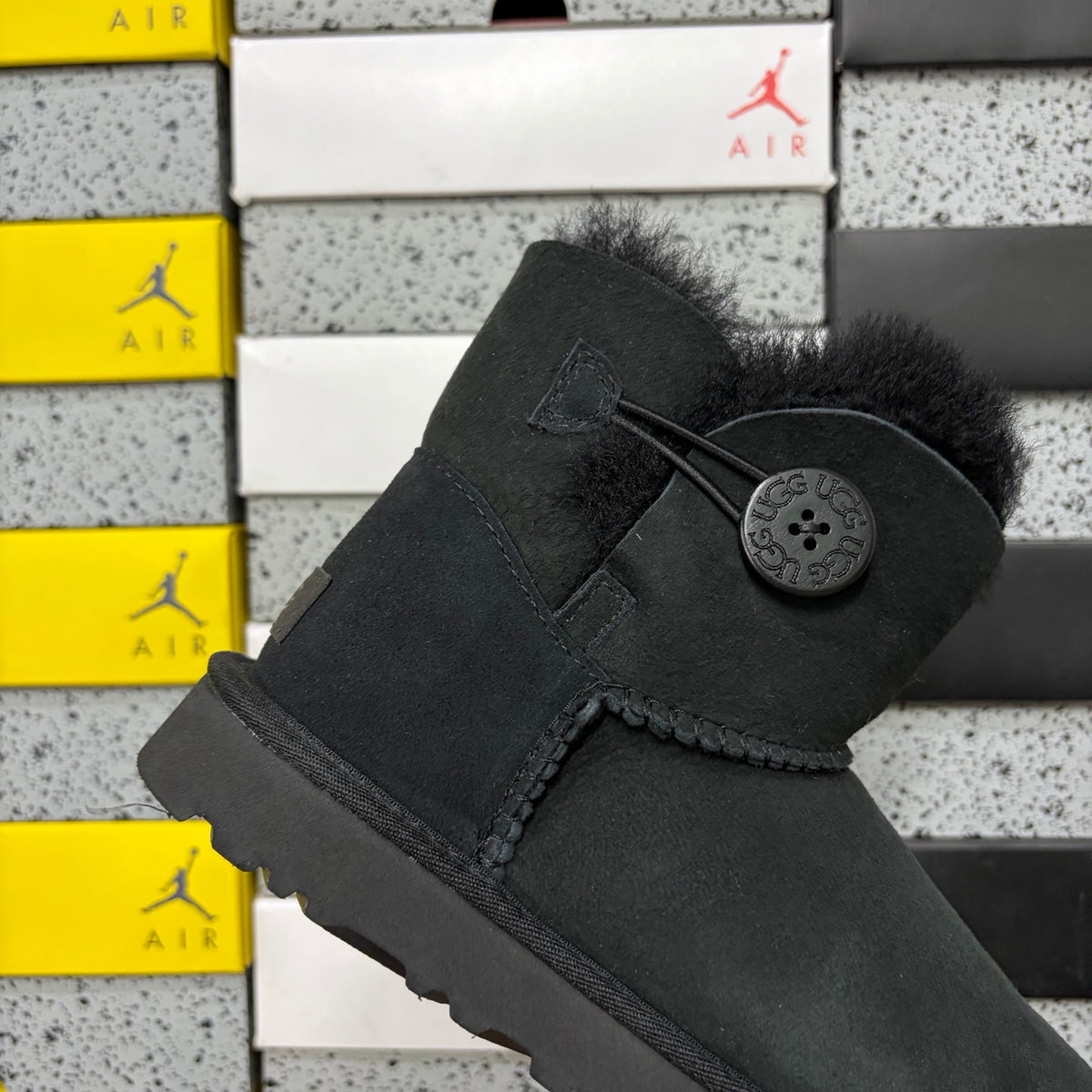 UGG Black Button Winter Boots