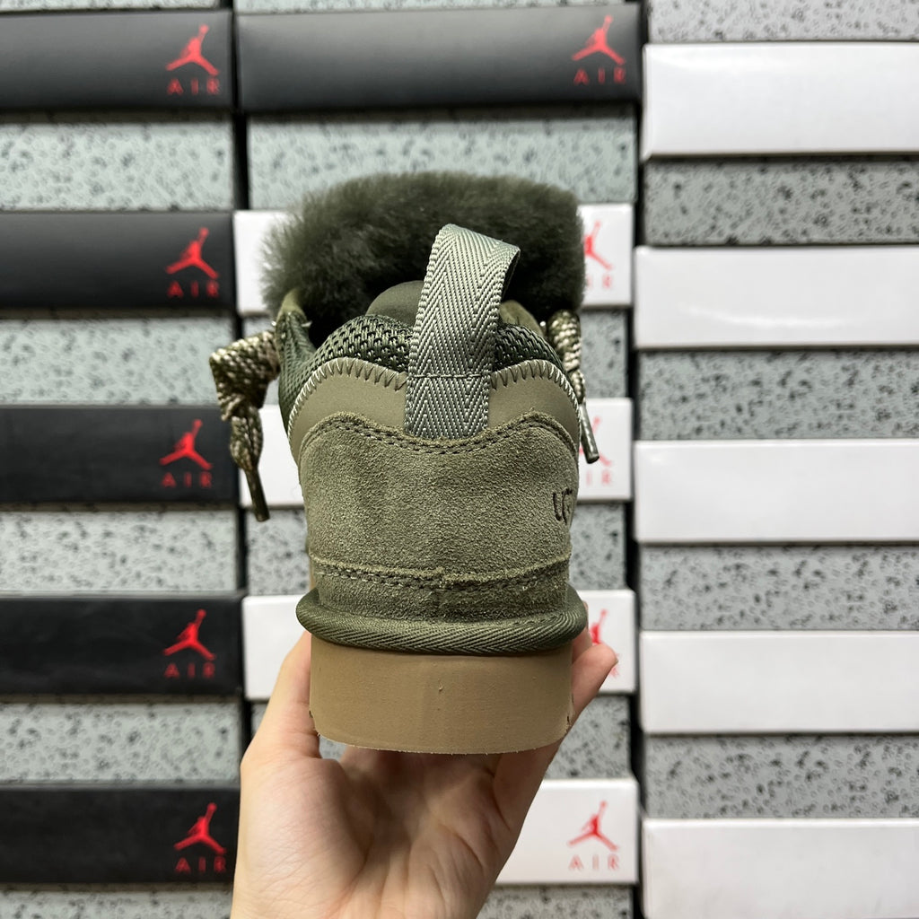 UGG Lowmel Moss Green Chunky Lace-Up Sneakers
