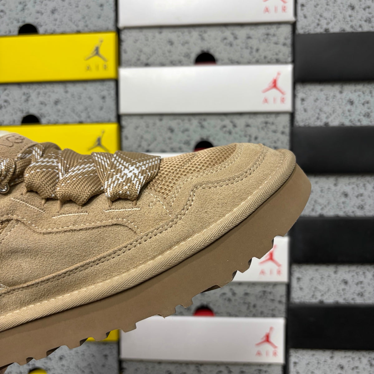 UGG Sand Low-Top Sneakers with Oversized Patterned Laces