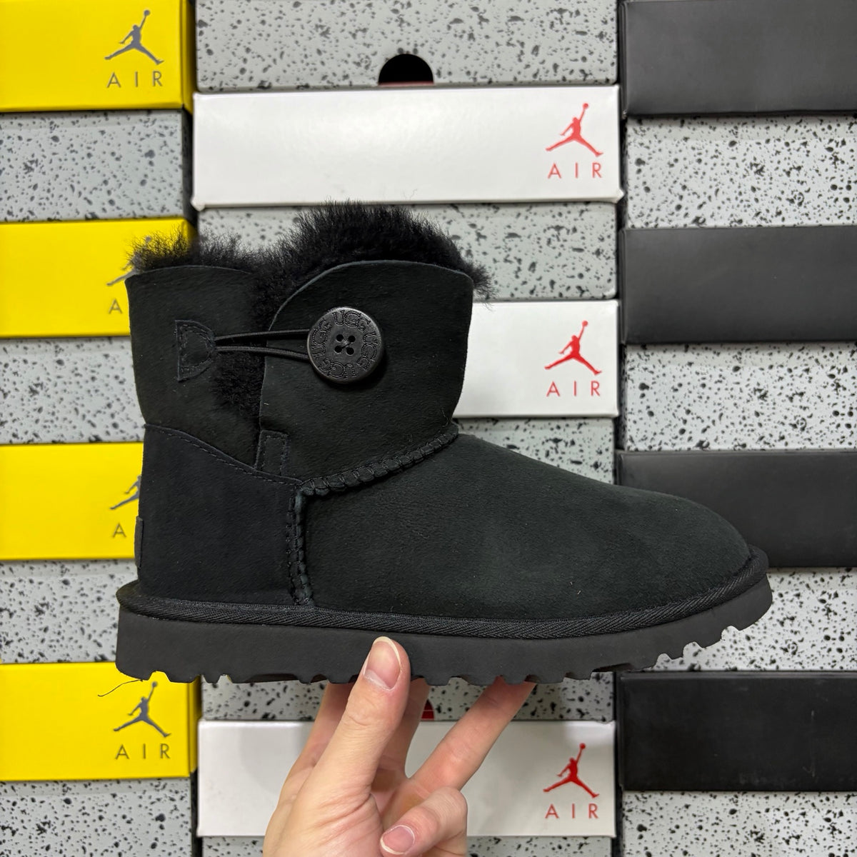 UGG Black Button Winter Boots
