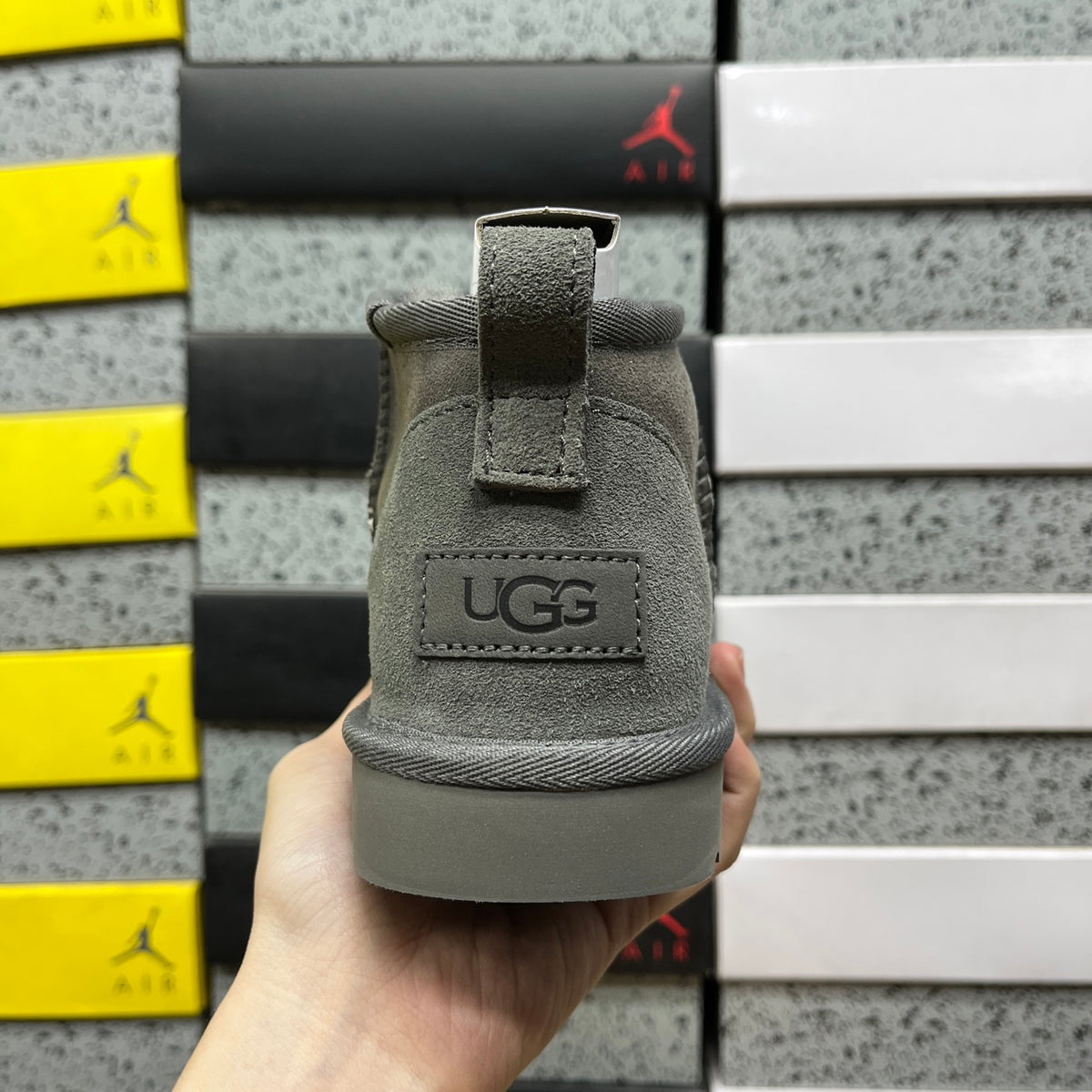 UGG Gray Ultra Mini Ankle Boots