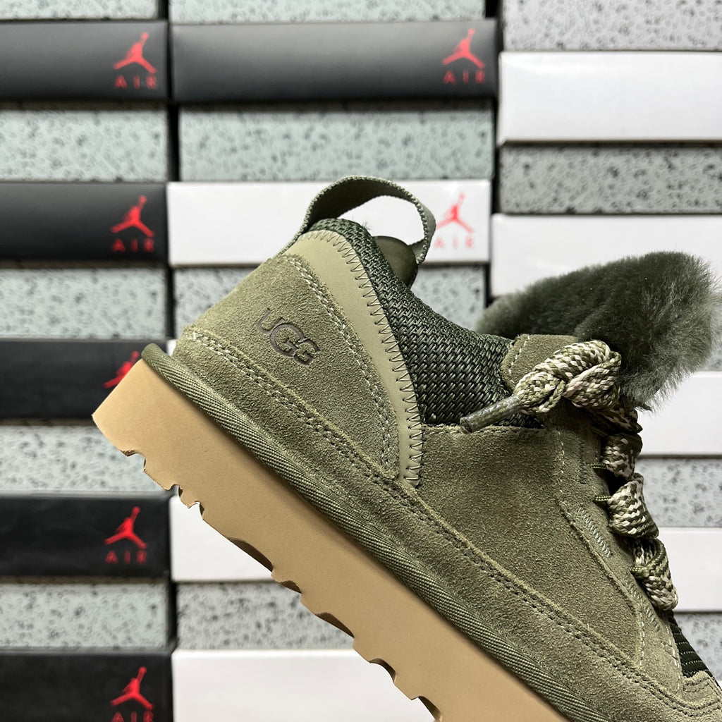 UGG Lowmel Moss Green Chunky Lace-Up Sneakers