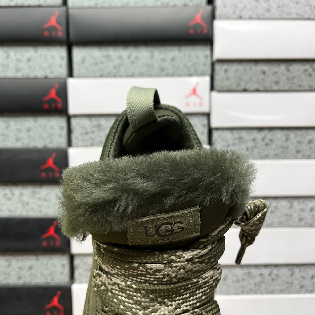 UGG Lowmel Moss Green Chunky Lace-Up Sneakers
