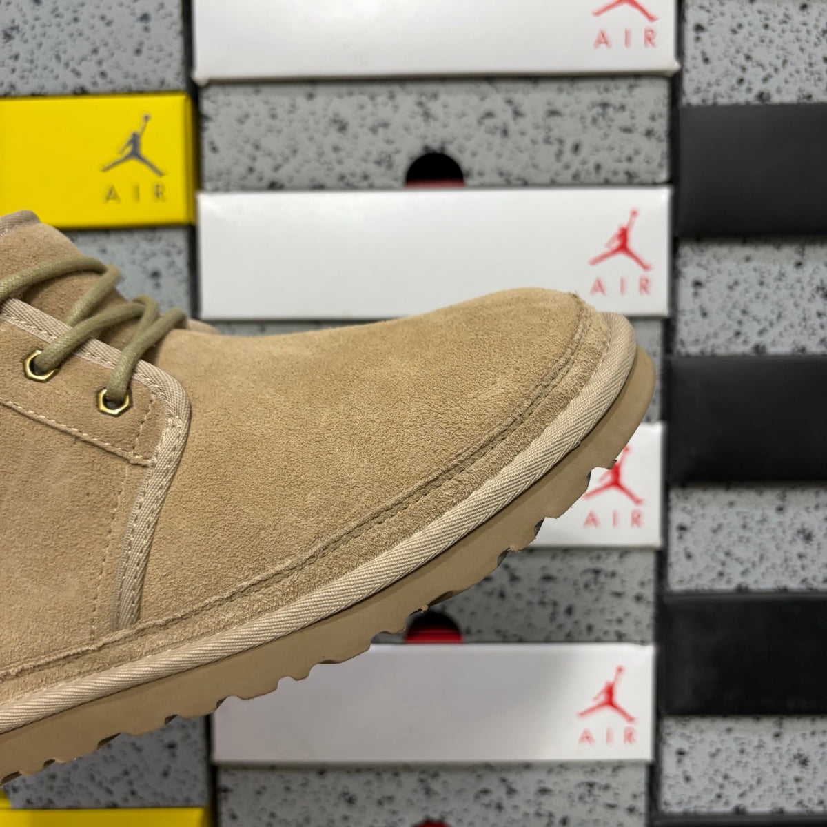 UGG Sand Lace-Up Chukka Ankle Boots with Plush Lining