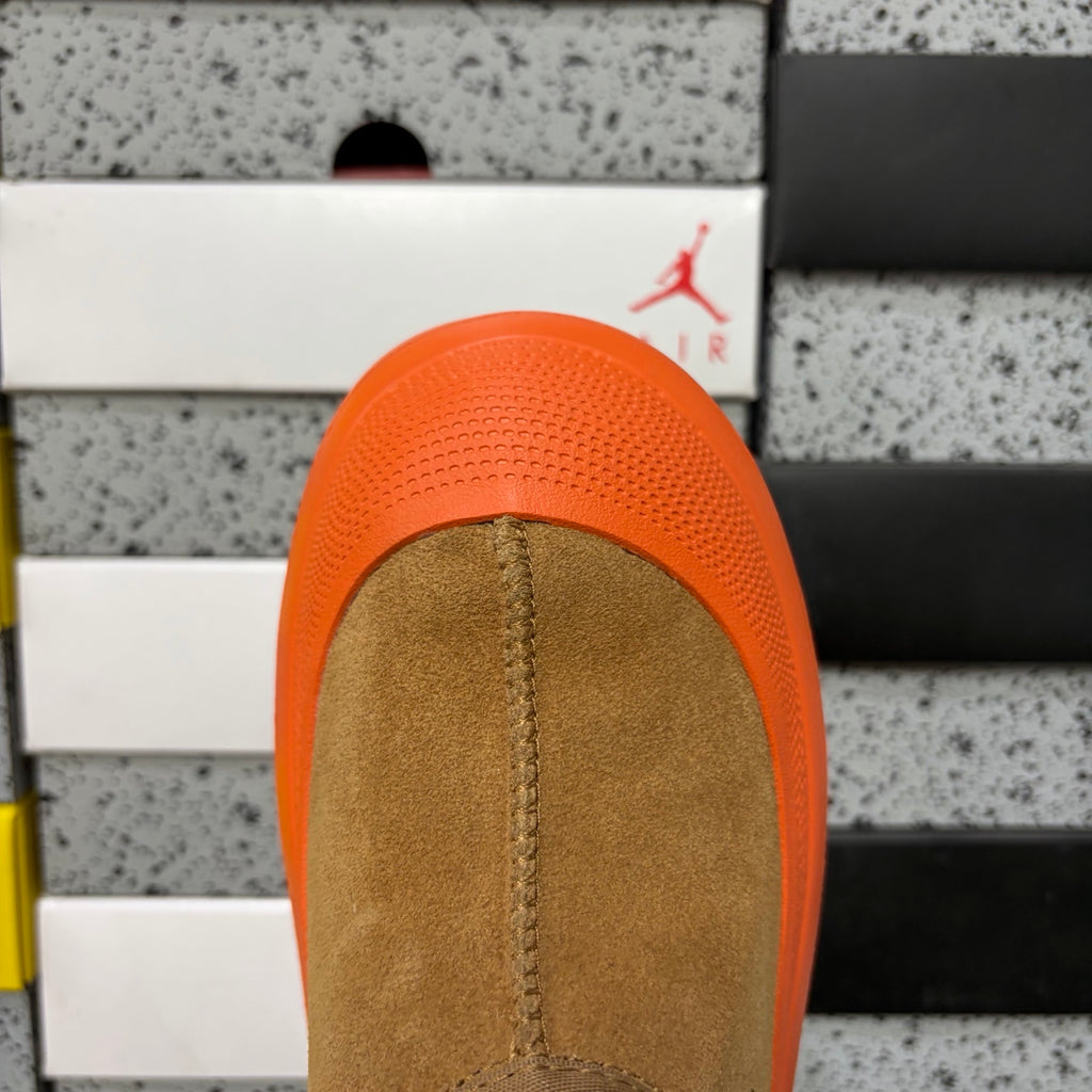 UGG Chestnut Slip-On Shoes with Bright Orange Chunky Lug Sole